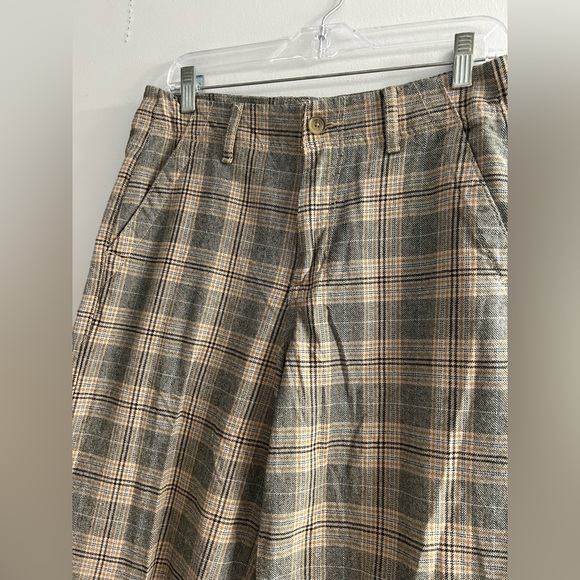 American eagle super high rise baggy wide leg plaid pants trousers - Picture 4 of 10